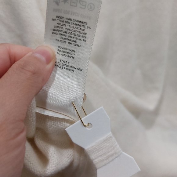 Aritzia Wilfred Liteluxe Cashmere Sweater Light Birch - Picture 6 of 8